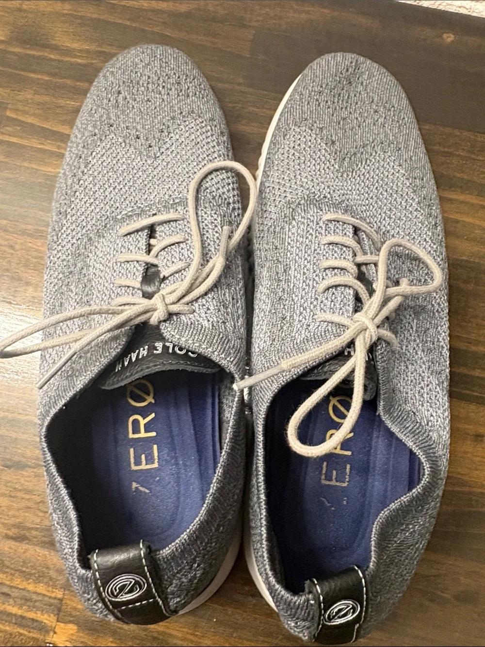 Cole Haan Gray Knit Lace-Up Oxfords Zero Gravity